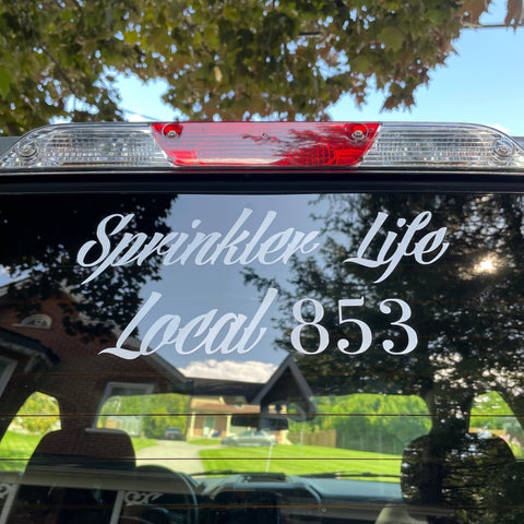 Sprinkler Life Local # Truck Decal